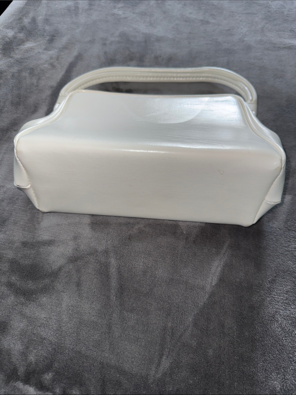 Vintage 60s White Structured Top-handle Handbag - Picture 5 of 8